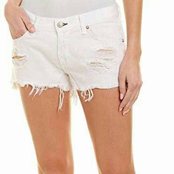 Rag & Bone Marin Cut Off White Jean Shorts
